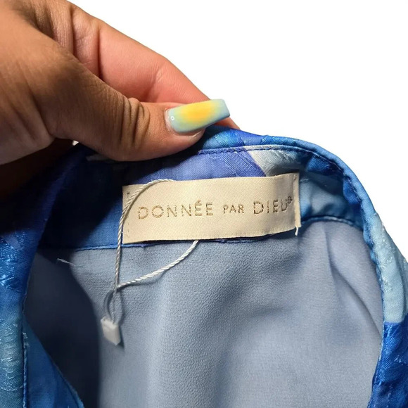 Donnee Par Dieu Blue Wrap Dromt Tie Dress - Picture 7 of 9